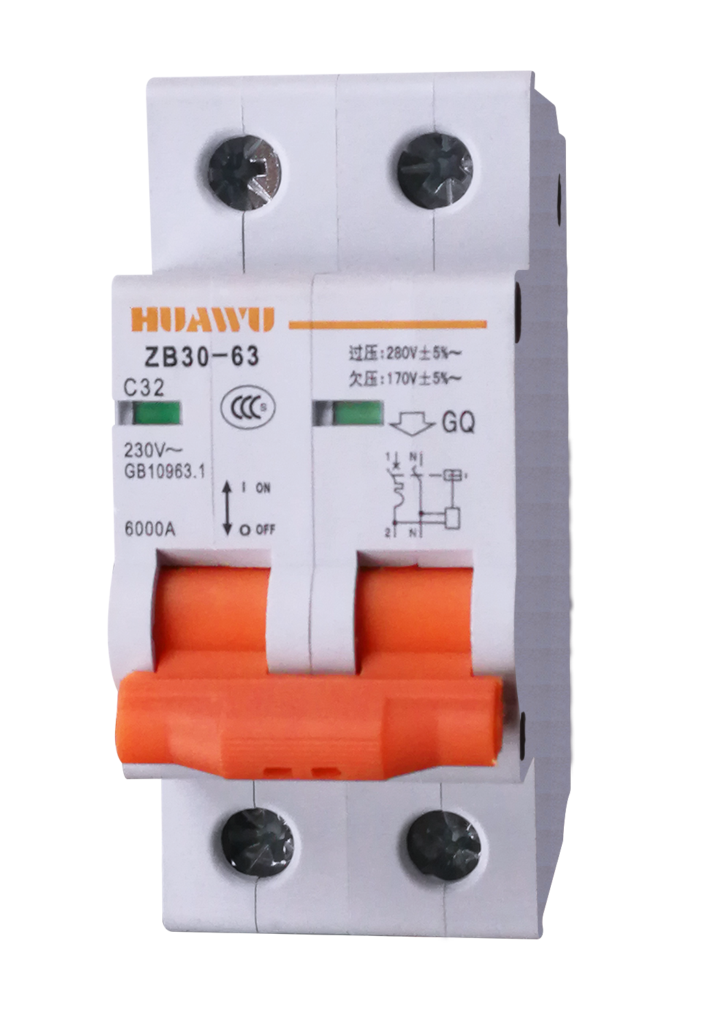 ZB30-63/2GY(QY\GY)帶過壓(欠壓、過欠壓)保護小型斷路器